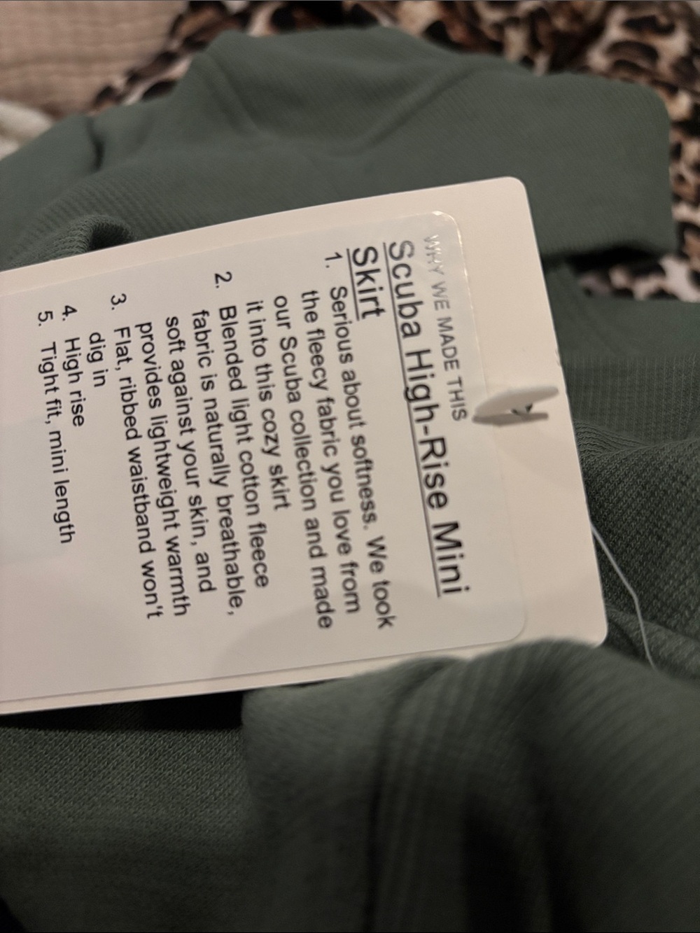 NEW, Lululemon Scuba High Rise Mini Skirt Size Medium Ribbed (GREU) Olive Green - Picture 11 of 11